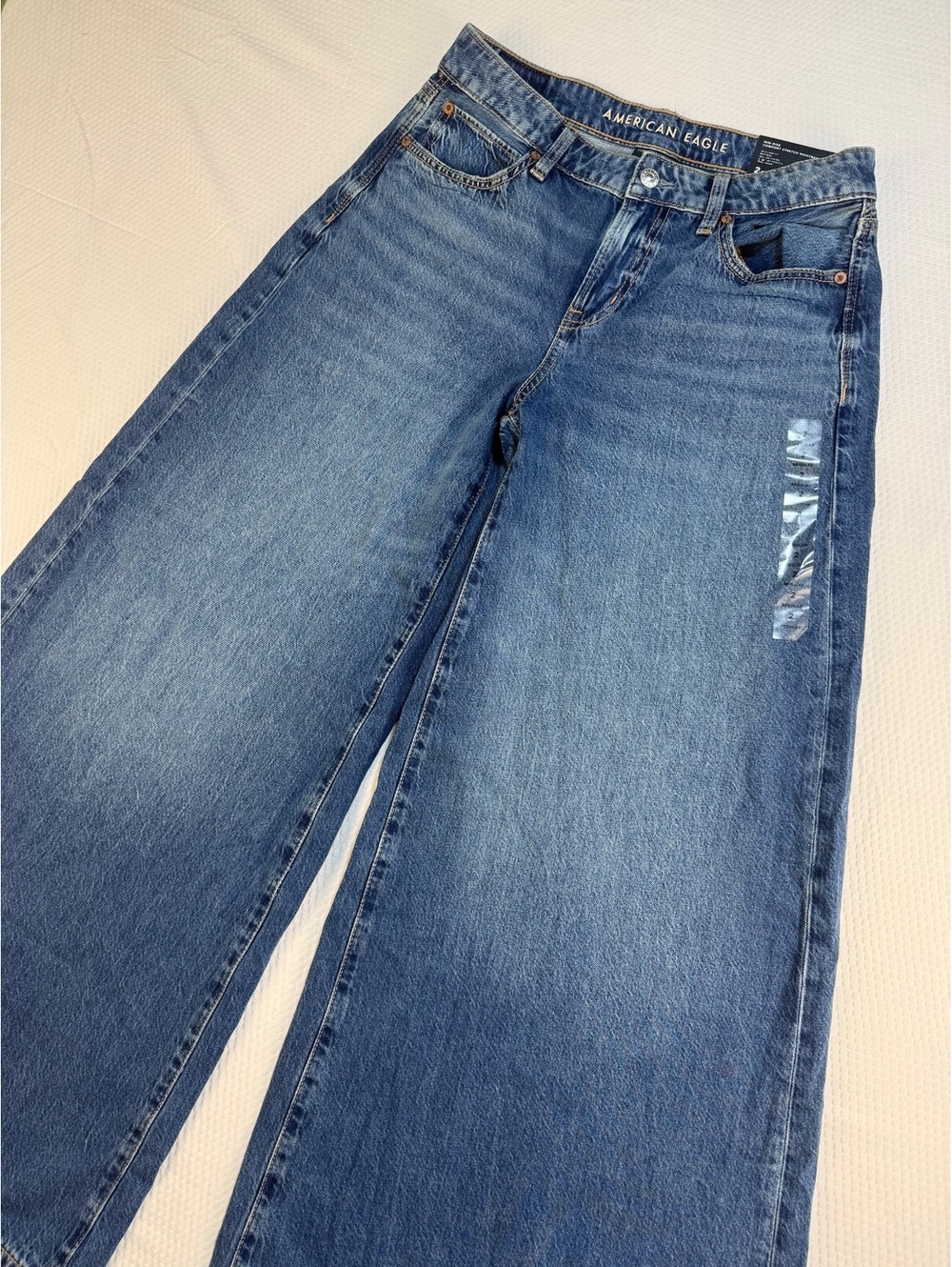 American Eagle AE A-Line Jeans 2 Regular 26W NWT Wide Leg Baggy Mid Rise